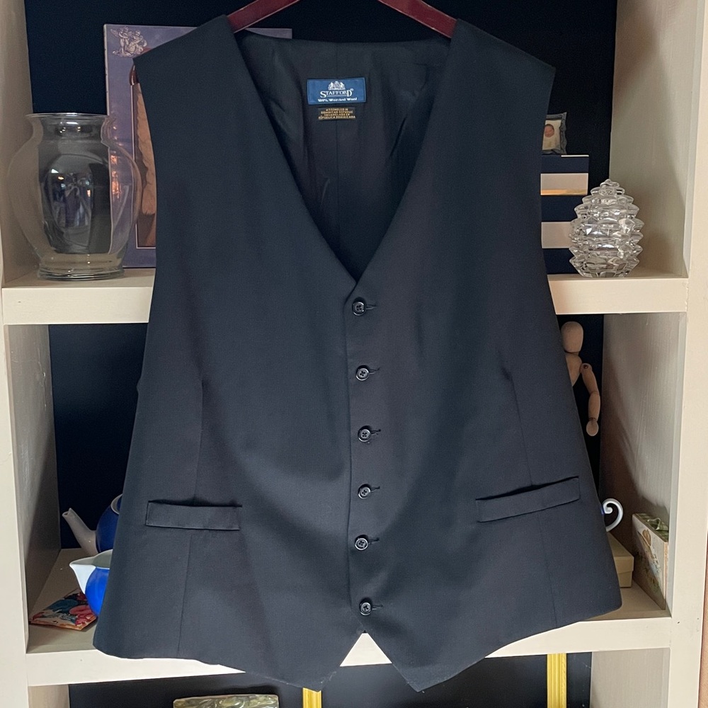 Stafford Charcoal black Formal Vest - XXXL 3XL